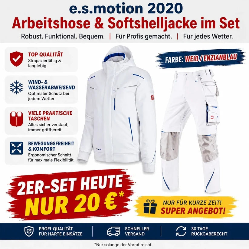 ☀️ WINTER-SALE IM SOMMER ❄️Softshelljacke × Bundhose e.s.motion 2026 Set