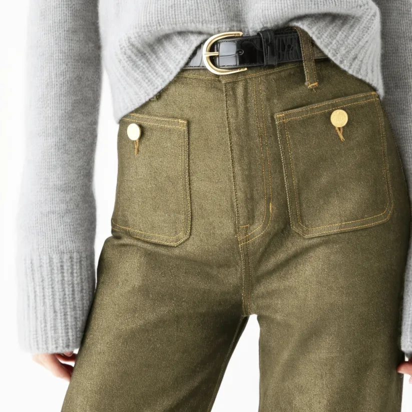 Bauchweg-Matrosenhose mit weitem Bein